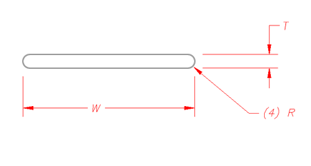 Round-Edge Flat Bar cross-section diagram