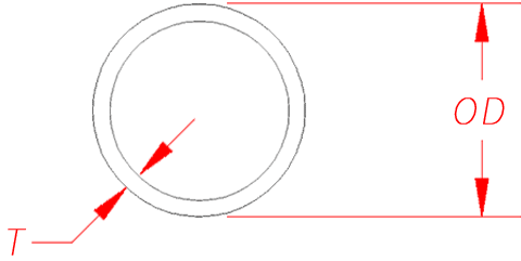 Round Tube cross-section diagram